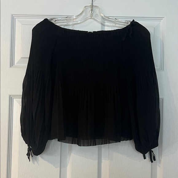 Wilfred Tops - Wilfred Black Off-Shoulder Blouse with sheer oversized arms